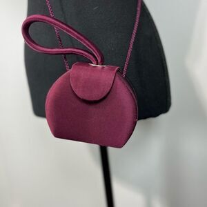 La Regale Mini Clutch Crossbody Cocktail Evening Purse Art Deco Style 5” Purple